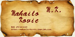 Mahailo Ković vizit kartica